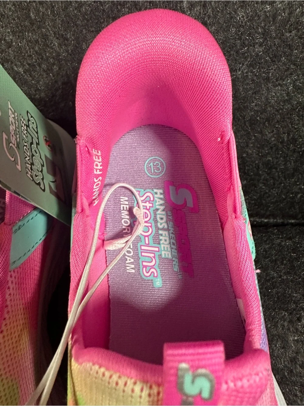 Skechers Girls Step-Ins Tie Dye Sneakers Slip On Memory Foam Shoes Size 13